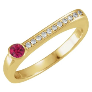 Natural Ruby Yellow Gold  Diamond Rings