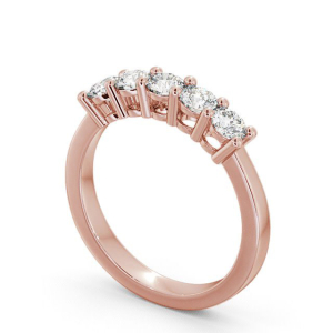 Delorus Natural Rose Gold 4 Prong 5 Stone Diamond Ring