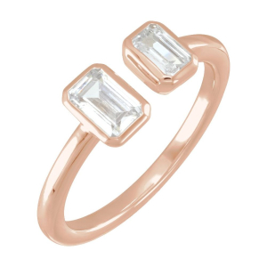  Creeda Lab-Created Rose Gold Bezel Side Stone Diamond Rings