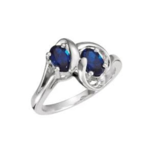 Coye Blue Sapphire Rose Gold  4 Prong Side Stone Diamond Rings