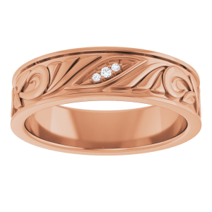 Dulcie Natural Rose Gold 4 Prong 3 Stone Ring Diamond Rings