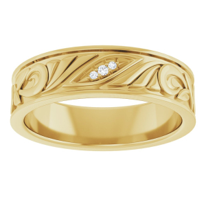 Dulcie Natural Yellow Gold 4 Prong 3 Stone Ring Diamond Rings