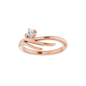 Deonne Natural Rose Gold 4 Prong Solitaire Diamond Rings