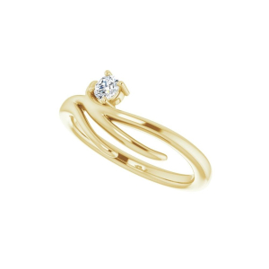 Deonne Natural Yellow Gold 4 Prong Solitaire Diamond Rings