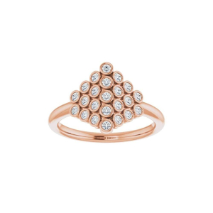 Everlee Natural Rose Gold Bezel Cluster Diamond Rings