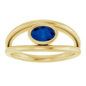 Anslie Blue Sapphire Yellow Gold 