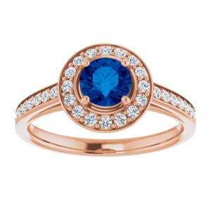 Alisanne Blue Sapphire Rose Gold Claw Set 