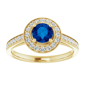 Alisanne Blue Sapphire Yellow Gold Claw Set 