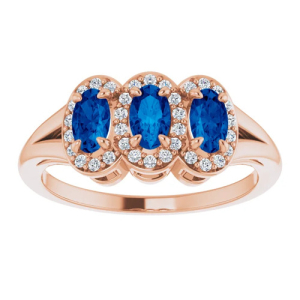 Amberlin Blue Sapphire Rose Gold 4 Prong 