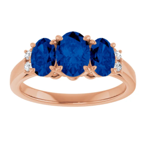 Avonelle Blue Sapphire Rose Gold 4 Prong 