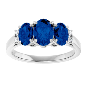 Avonelle Blue Sapphire Platinum 4 Prong 