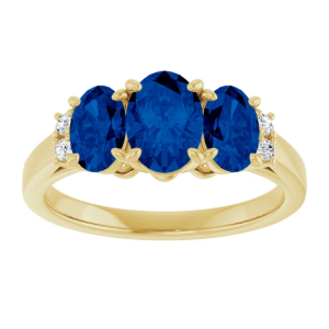 Avonelle Blue Sapphire Yellow Gold 4 Prong 