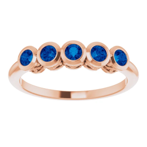 Ashling Blue Sapphire Rose Gold Bezel 