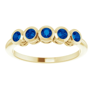 Ashling Blue Sapphire Yellow Gold Bezel 