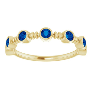 Aristea Blue Sapphire Yellow Gold Bezel 