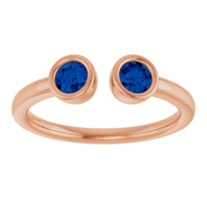 Madaline Blue Sapphire Rose Gold Bezel 