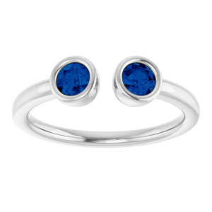 Madaline Blue Sapphire White Gold Bezel 