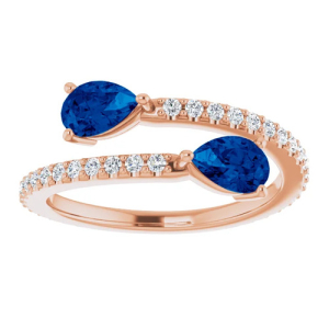 Navaeh Blue Sapphire Rose Gold 3 Prong 