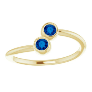 Marygrace Blue Sapphire Yellow Gold Bezel 