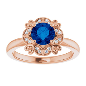 Alexandrina Blue Sapphire Rose Gold 