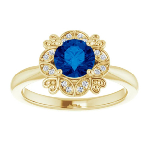 Alexandrina Blue Sapphire Yellow Gold 