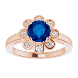 Avenlee Blue Sapphire Rose Gold 4 Prong Set 