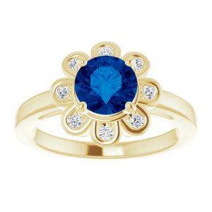 Avenlee Blue Sapphire Yellow Gold 4 Prong Set 