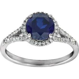 Aleasha Blue Sapphire White Gold 