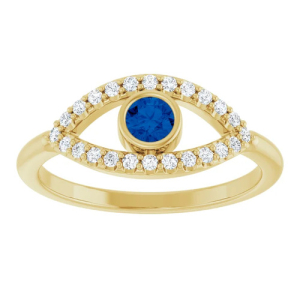 Ahnika Blue Sapphire Yellow Gold 