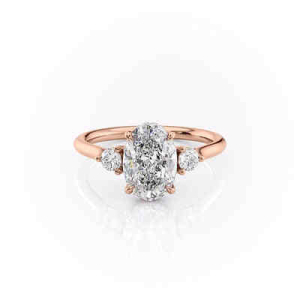 Jenefa Natural Rose Gold Trilogy Ring Diamond Rings