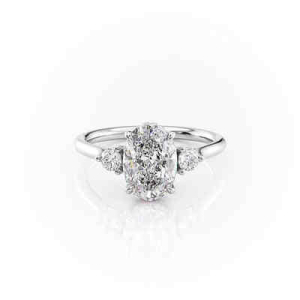 Jenefa Natural Oval cut  Trilogy Ring Diamond Rings