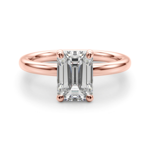 Linzy Natural Rose Gold Classic Solitaire Diamond Rings