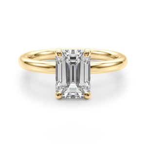 Linzy Lab-Created Yellow Gold Classic Solitaire Engagement Diamond Ring