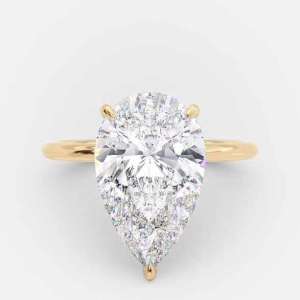 Angelina Lab-Created Yellow Gold Halo Engagement Diamond Rings