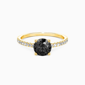 Ribecca Rose Gold 4 Prong Black Diamond Engagement Rings