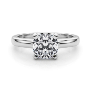 Mira Lab-Created Diamond Cushion cut  Classic Solitaire Engagement Ring