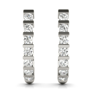 Skye Natural Round cut Hoop Diamond Earrings