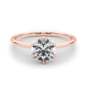 Maebry Lab-Created Diamond Rose Gold 6 Prong Classic Solitaire Engagement Rings