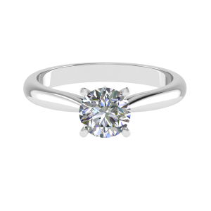 Maebry Lab-Created Diamond Round cut 6 Prong Classic Solitaire Engagement Ring