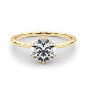 Maebry Lab-Created Diamond Yellow Gold 6 Prong Classic Solitaire Engagement Rings