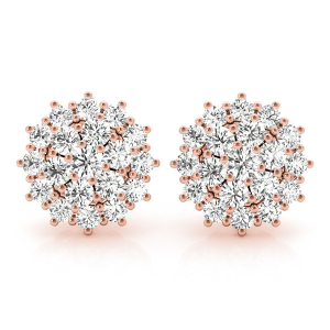 Dorothy Lab-Created Rose Gold Cluster Diamond Earrings