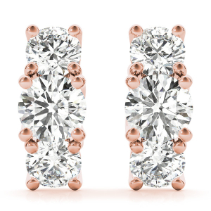 Sienns Lab-Created Rose Gold Cluster Diamond Earrings