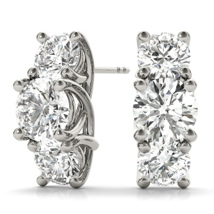 Sienns Lab-Created Round cut  Cluster Diamond Earrings