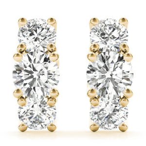 Sienns Lab-Created Yellow Gold Cluster Diamond Earrings