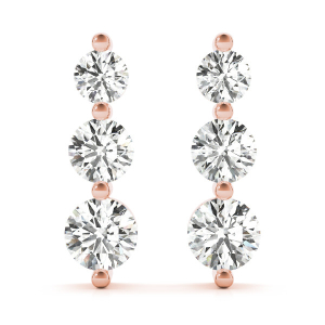 Fhyllis Lab-Created Rose Gold Cluster Diamond Earrings