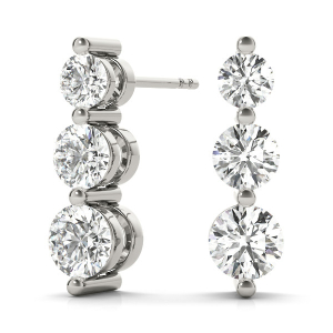 Fhyllis Lab-Created Round cut Cluster Diamond Earrings