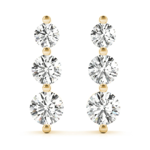 Fhyllis Lab-Created Yellow Gold Cluster Diamond Earrings