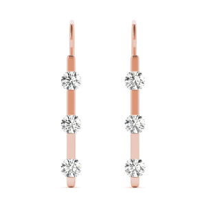 Hannah Lab-Created Rose Gold Cluster Diamond Earrings