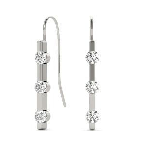 Hannah Lab-Created Round cut  Cluster Diamond Earrings