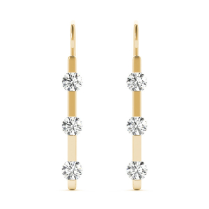 Hannah Lab-Created Yellow Gold Cluster Diamond Earrings